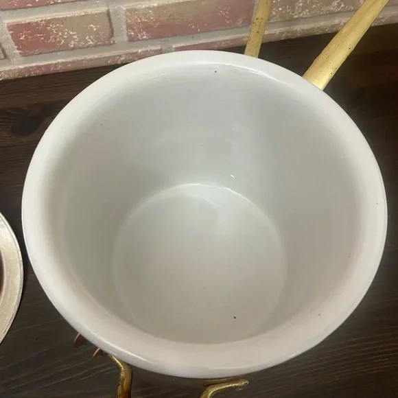 Beautiful Vintage B&M Douro Copper  Brass Double Boiler with Porcelain Insert - Picture 6 of 16